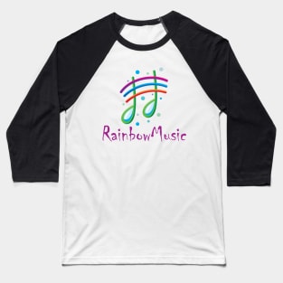 Rainbow Music Note Rainy Season Baseball T-Shirt